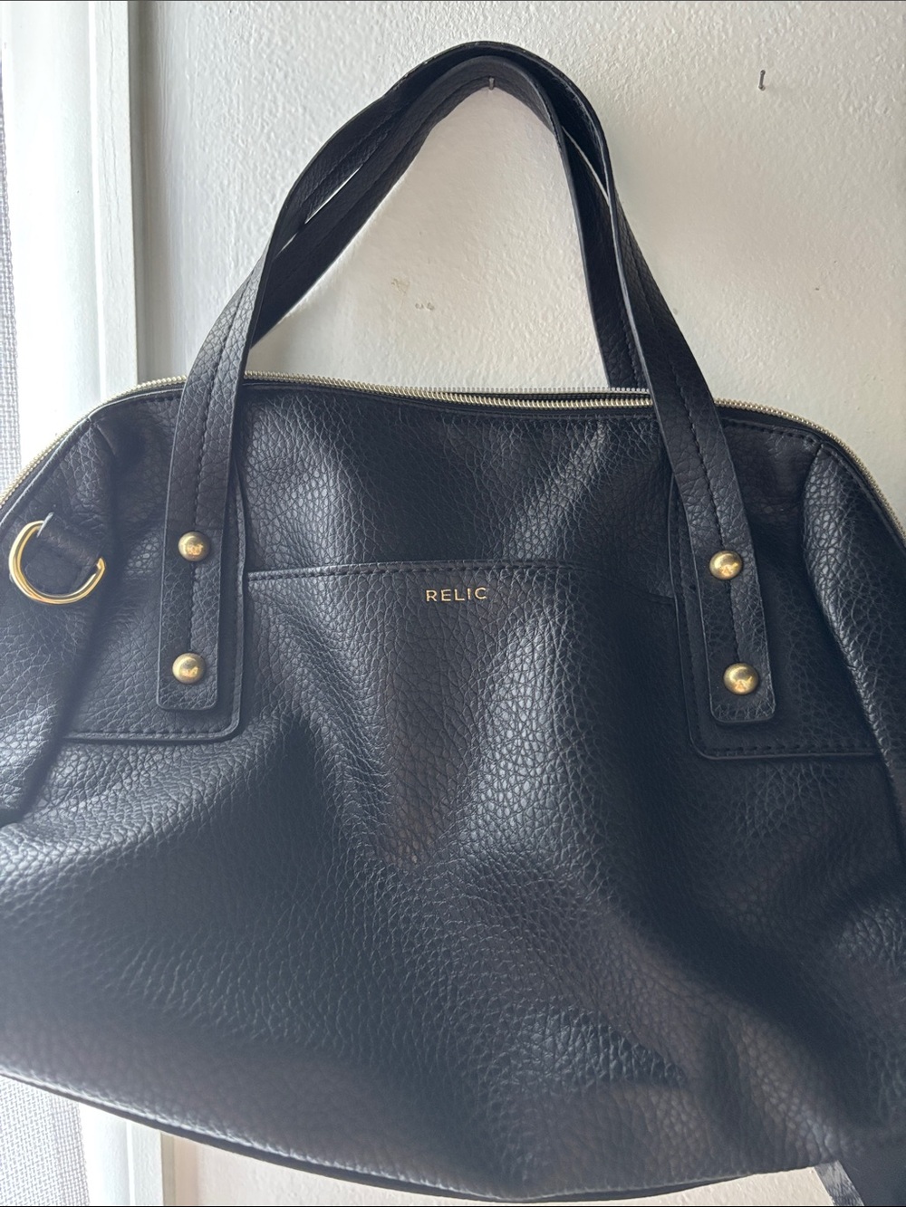 Relic Black Tote with Gold Hardware